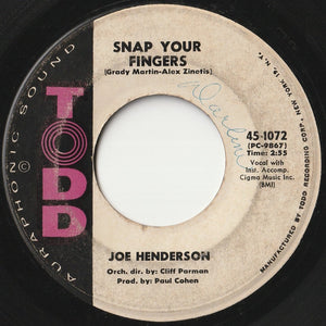 Joe Henderson - Snap Your Fingers / If You See Me Cry (7 inch Record / Used)