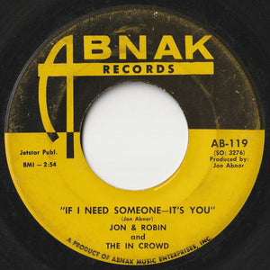 Jon & Robin, In Crowd - Do It Again A Little Bit Slower / If I Need Someone - It's You (7 inch Record / Used)