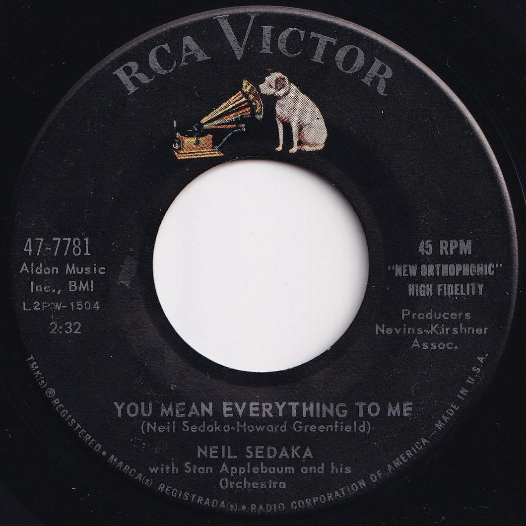 Neil Sedaka - You Mean Everything To Me / Run Samson Run (7 inch Record / Used)