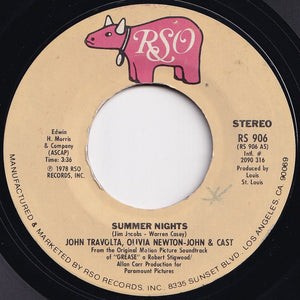 John Travolta, Olivia Newton-John / Louis St. Louis - Summer Nights / Rock 'N' Roll Party Queen (7 inch Record / Used)