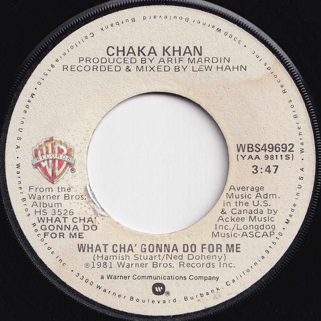 Chaka Khan - What Cha' Gonna Do For Me / Lover's Touch (7 inch Record / Used)