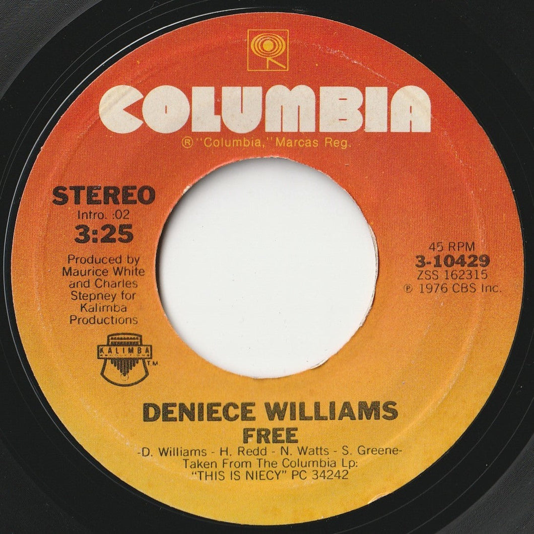 Deniece Williams - Free / Cause You Love Me Baby (7 inch Record / Used)