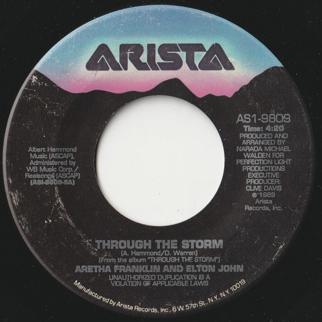 Aretha Franklin, Elton John - Through The Storm / Come To Me (7 inch Record / Used)