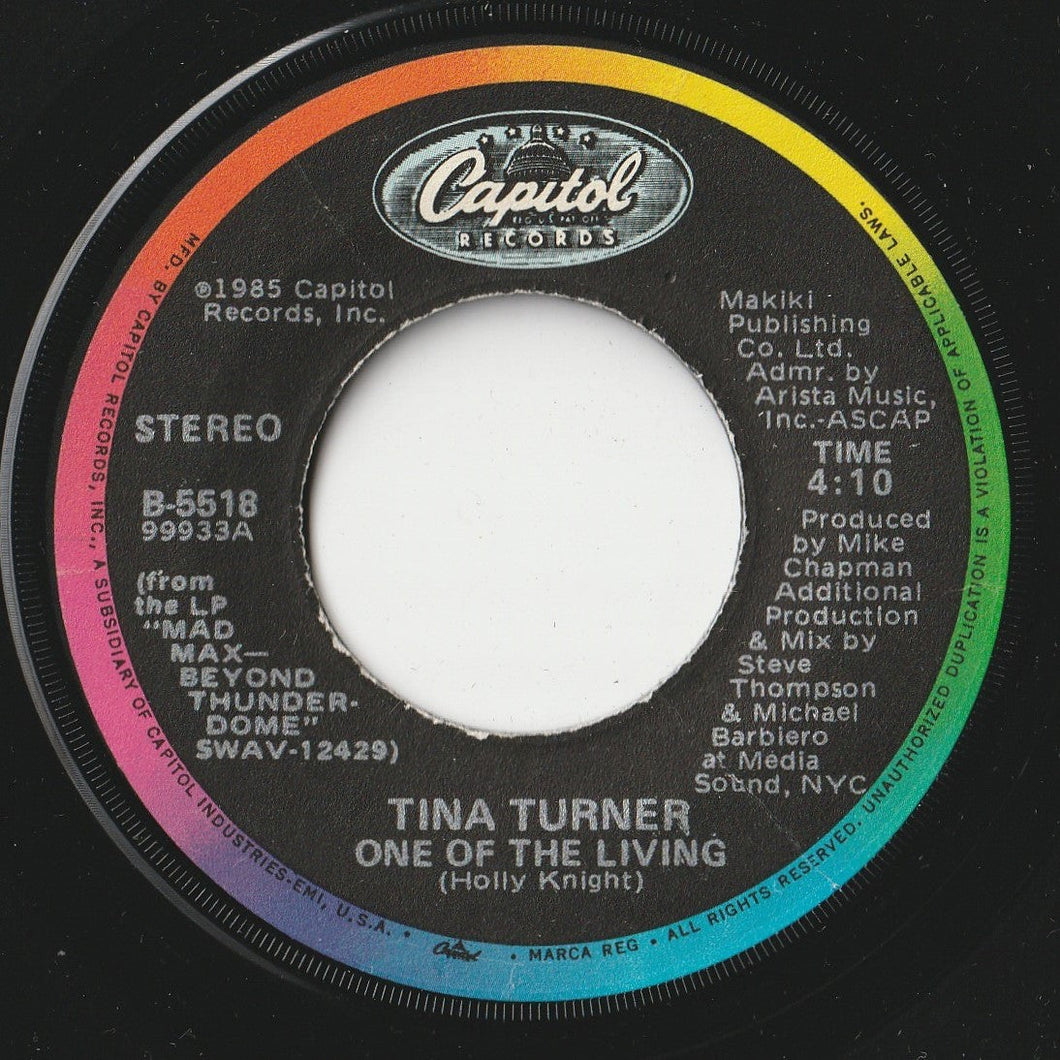 Tina Turner - One Of The Living / (Dub Version) (7 inch Record / Used)