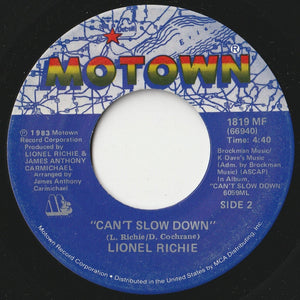 Lionel Richie - Say You, Say Me / Can't Slow Down (7 inch Record / Used)