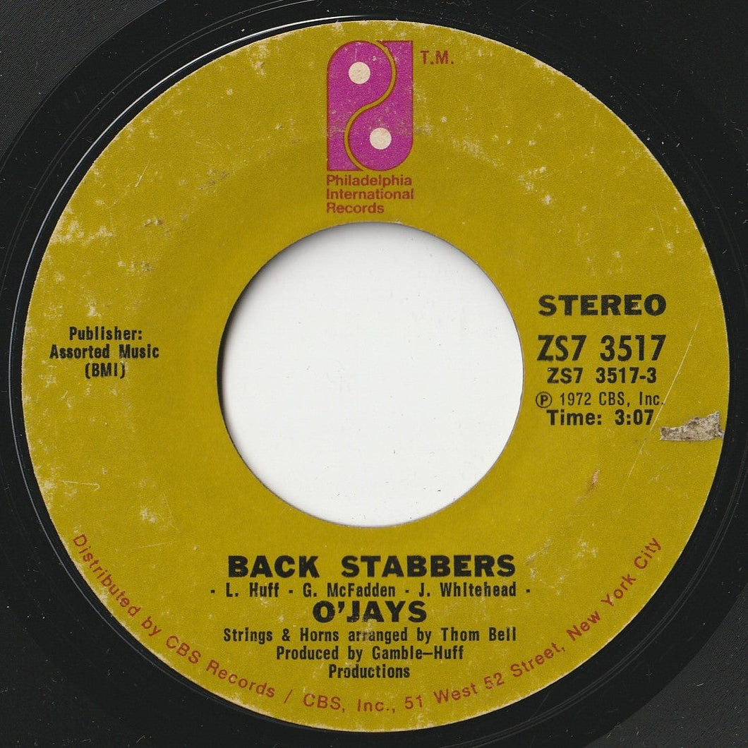 O'Jays - Back Stabbers / Sunshine (7 inch Record / Used)