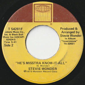 Stevie Wonder - Sir Duke / He's Misstra Know-It-All (7 inch Record / Used)