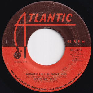 Bobo Mr. Soul - Answer To The Want Ads / H.L.I.C. (7 inch Record / Used)