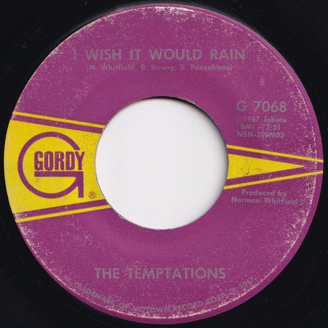 Temptations - I Wish It Would Rain / I Truly, Truly Believe (7 inch Record / Used)