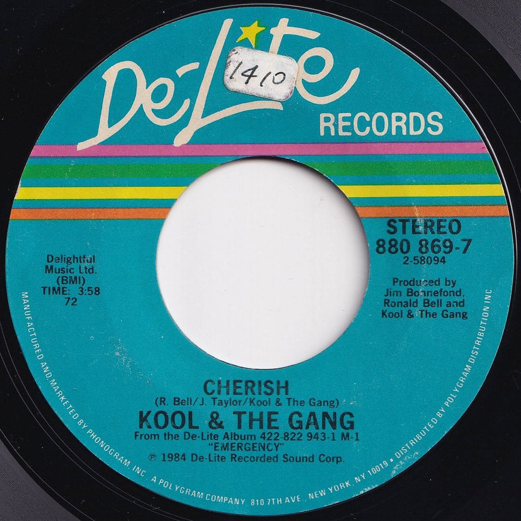 Kool & The Gang - Cherish / (Instrumental) (7 inch Record / Used)