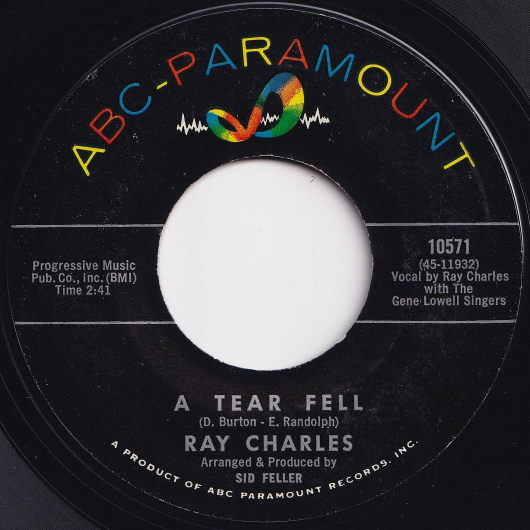 Ray Charles - A Tear Fell / No One To Cry To (7 inch Record / Used)