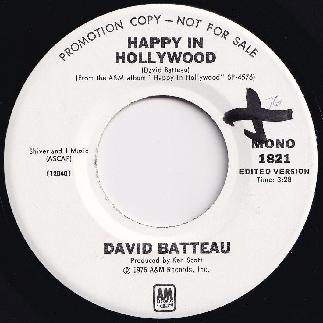 David Batteau - Happy In Hollywood (Mono) / (Stereo) (7 inch Record / Used)