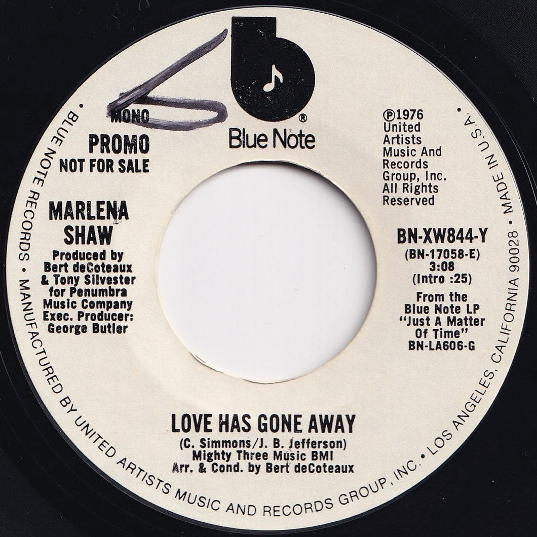 Marlena Shaw - Love Has Gone Away (Mono) / (Stereo) (7 inch Record / Used)