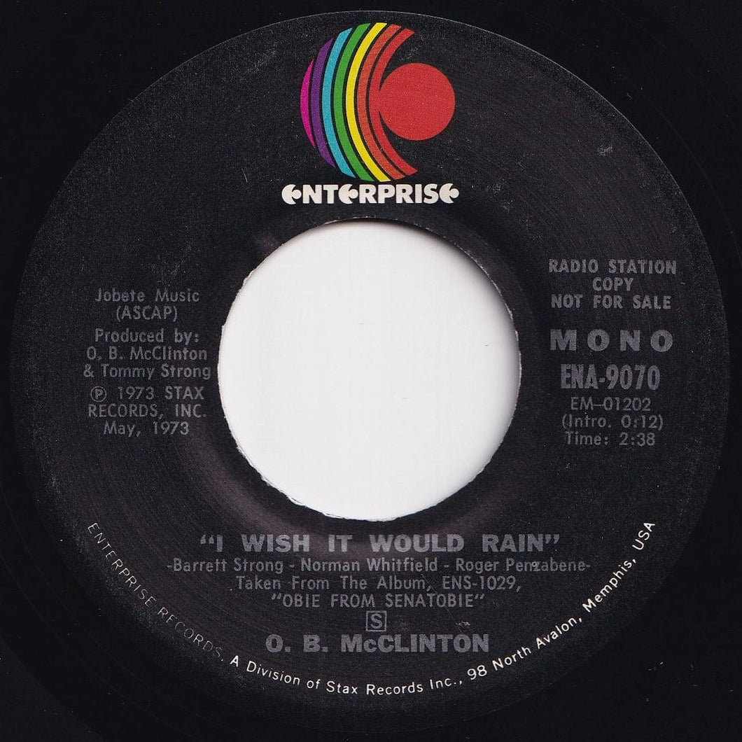 O.B. McClinton - I Wish It Would Rain (Mono) / (Stereo) (7 inch Record / Used)