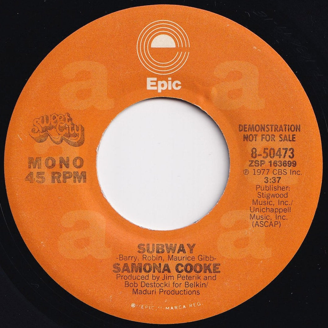 Samona Cooke - Subway (Mono) / (Stereo) (7 inch Record / Used)