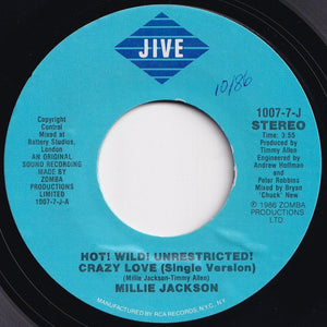 Millie Jackson - Hot! Wild! Unrestricted! Crazy Love (Single Version) / (Instrumental Version) (7 inch Record / Used)