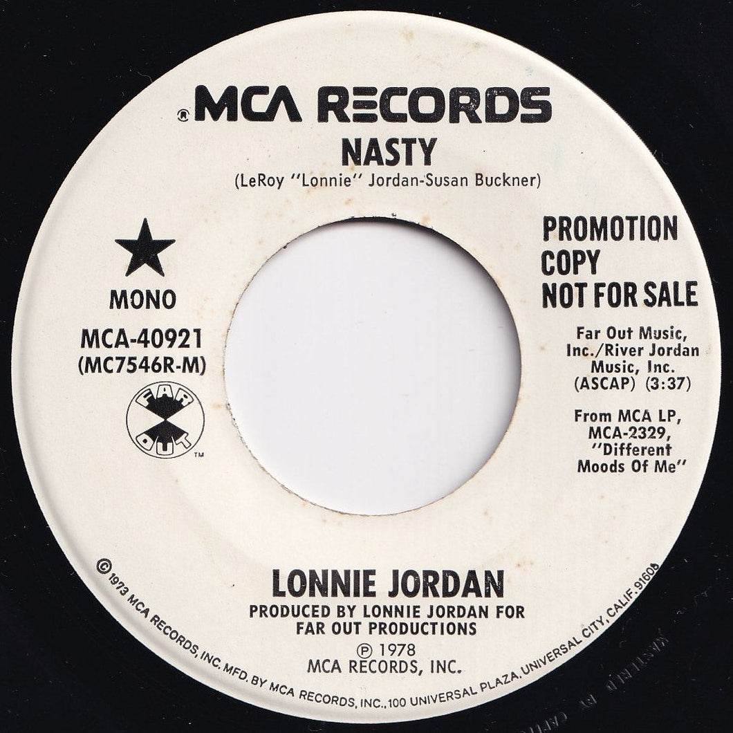 Lonnie Jordan - Nasty (Mono) / (Stereo) (7 inch Record / Used)