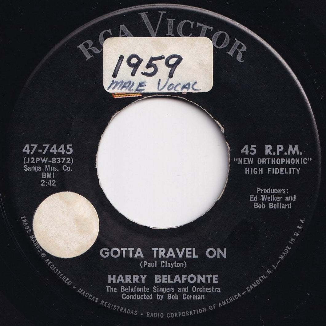 Harry Belafonte - Gotta Travel On / Tarrytown (7 inch Record / Used)