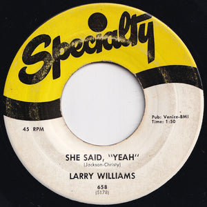 Larry Williams - Bad Boy / She Said, "Yeah" (7 inch Record / Used)