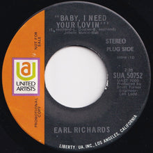 画像をギャラリービューアに読み込む, Earl Richards - Baby I Need Your Lovin&#39; (Mono) / (Stereo) (7 inch Record / Used)
