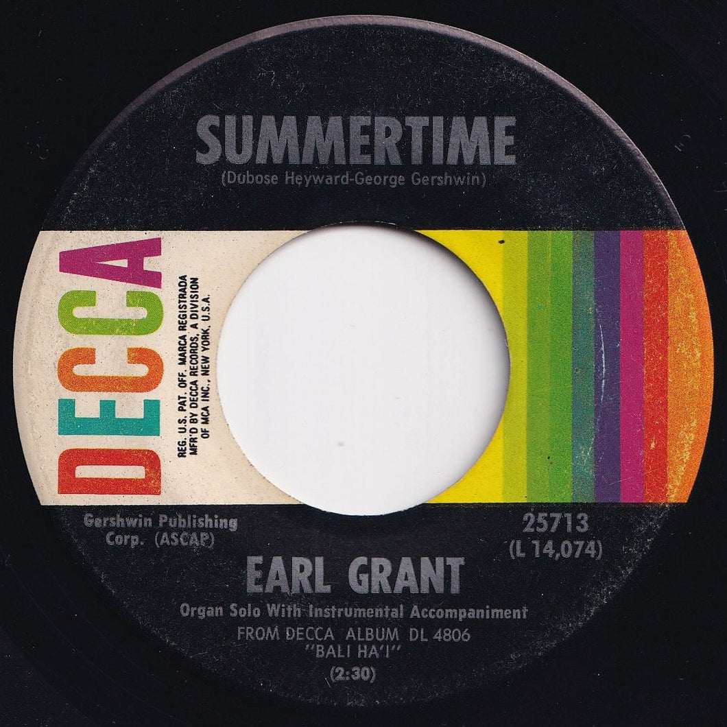 Earl Grant - Summertime / September In The Rain (7 inch Record / Used)