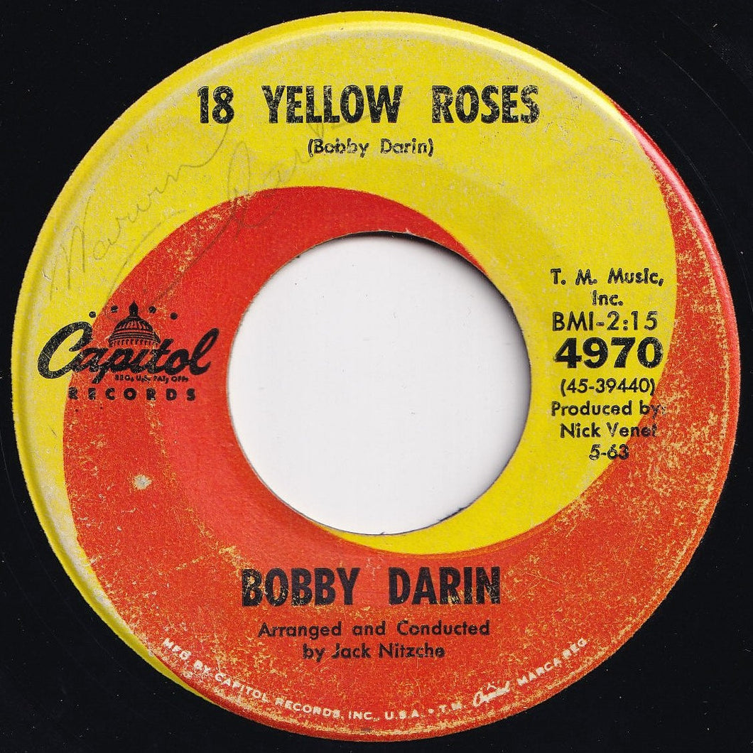 Bobby Darin - 18 Yellow Roses / Not For Me (7 inch Record / Used)