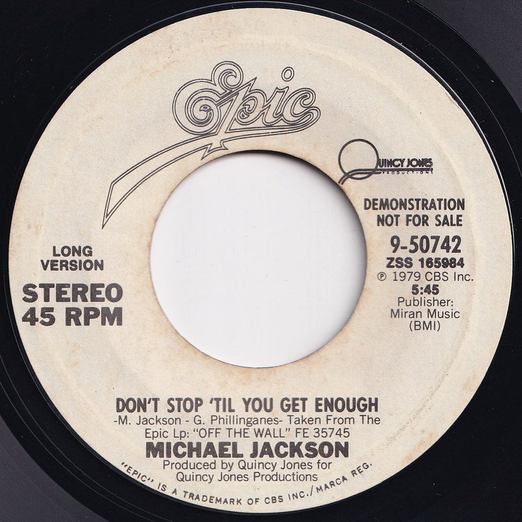 Michael Jackson - Don't Stop 'Til You Get Enough (Long Version) / (Short Version) (7 inch Record / Used)