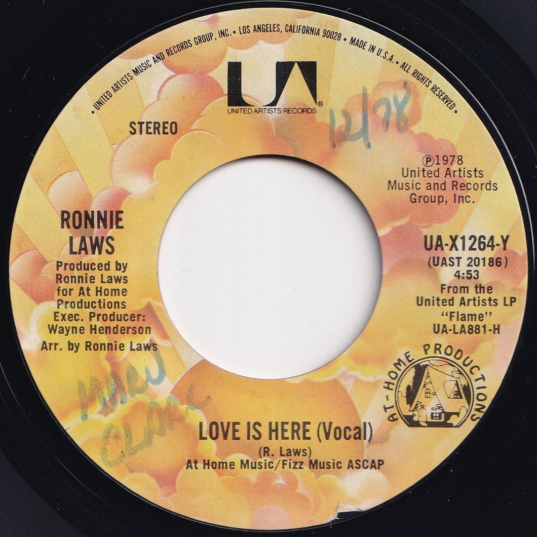 Ronnie Laws - Love Is Here / Grace (7 inch Record / Used)