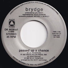 画像をギャラリービューアに読み込む, Brydge - Passed Up A Chance / Another Day Gone (7 inch Record / Used)
