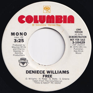 Deniece Williams - Free (Mono) / (Stereo) (7 inch Record / Used)