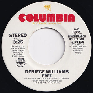 Deniece Williams - Free (Mono) / (Stereo) (7 inch Record / Used)