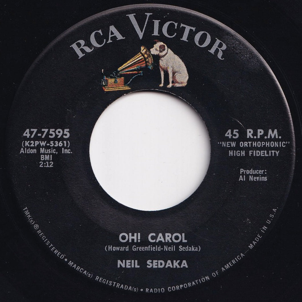 Neil Sedaka - Oh! Carol / One Way Ticket (To The Blues) (7 inch Record – Solidity Records