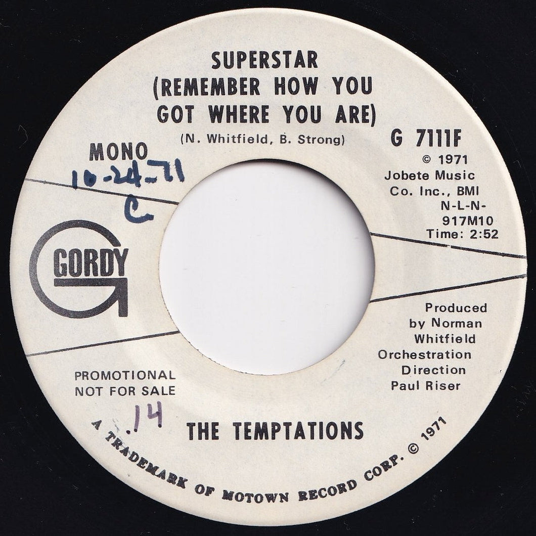 Temptations - Superstar (Remember How You Got Where You Are) (Mono) / (Stereo) (7 inch Record / Used)