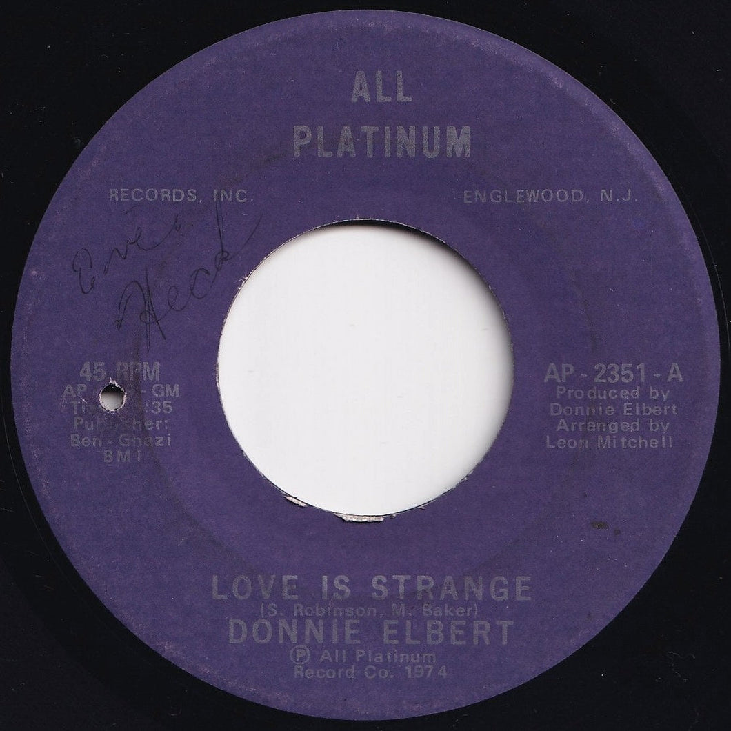 Donnie Elbert - Love Is Strange / (Instrumental) (7 inch Record / Used)