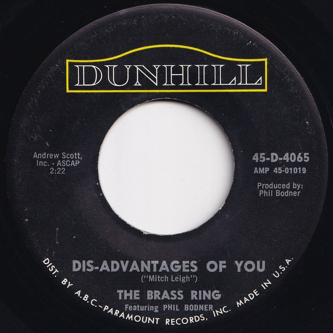 Brass Ring, Phil Bodner - Dis-Advantages Of You / The Dating Game (7 inch Record / Used)