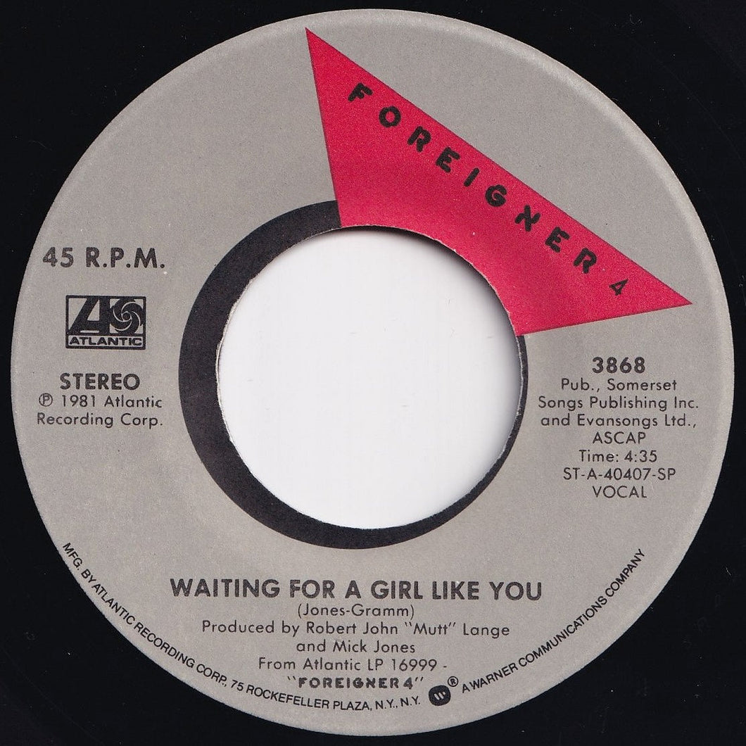 Foreigner - Waiting For A Girl Like You / I'm Gonna Win (7 inch Record / Used)