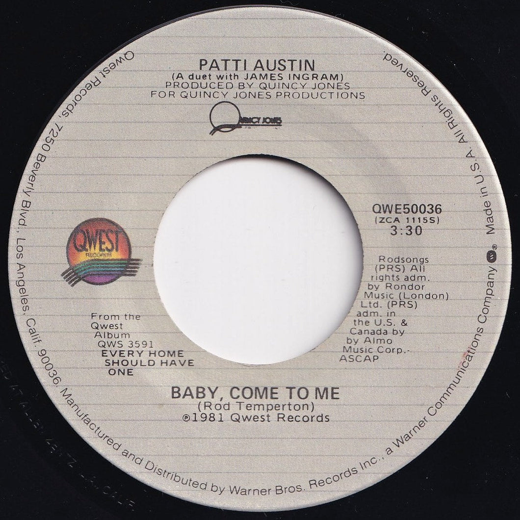 Patti Austin - Baby, Come To Me / Solero (7 inch Record / Used)