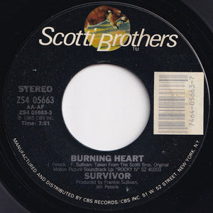 Survivor - Burning Heart / Feels Like Love (7 inch Record / Used)