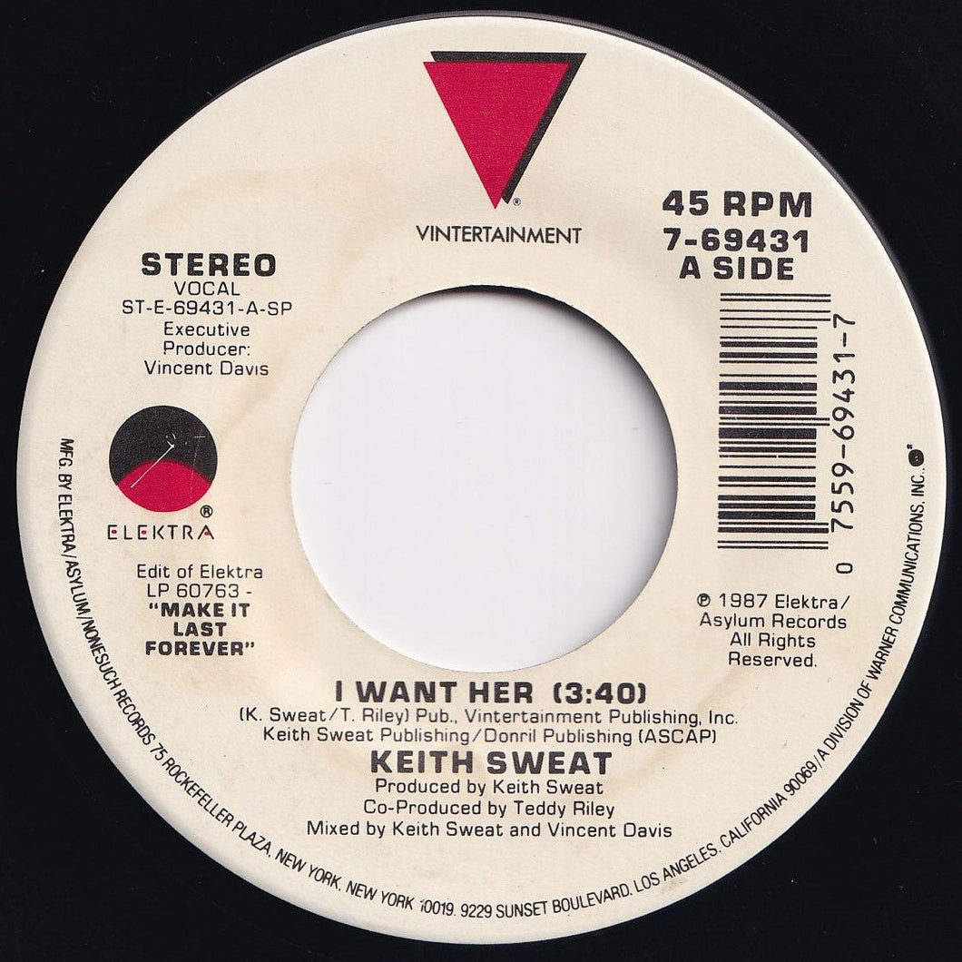 Keith Sweat - I Want Her / (Part 2) (7 inch Record / Used)