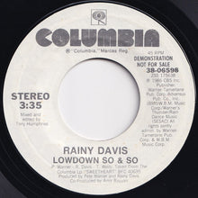 Load image into Gallery viewer, Rainy Davis - Lowdown So &amp; So / Lowdown So &amp; So (7 inch Record / Used)
