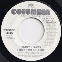 Load image into Gallery viewer, Rainy Davis - Lowdown So &amp; So / Lowdown So &amp; So (7 inch Record / Used)
