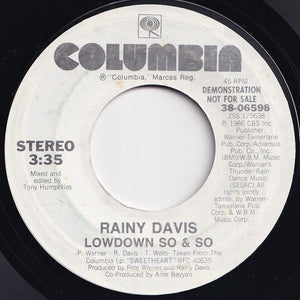 Rainy Davis - Lowdown So & So / Lowdown So & So (7 inch Record / Used)