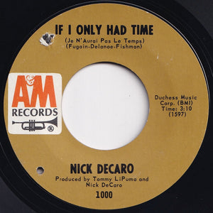 Nick DeCaro - Caroline, No / If I Only Had Time (7 inch Record / Used)