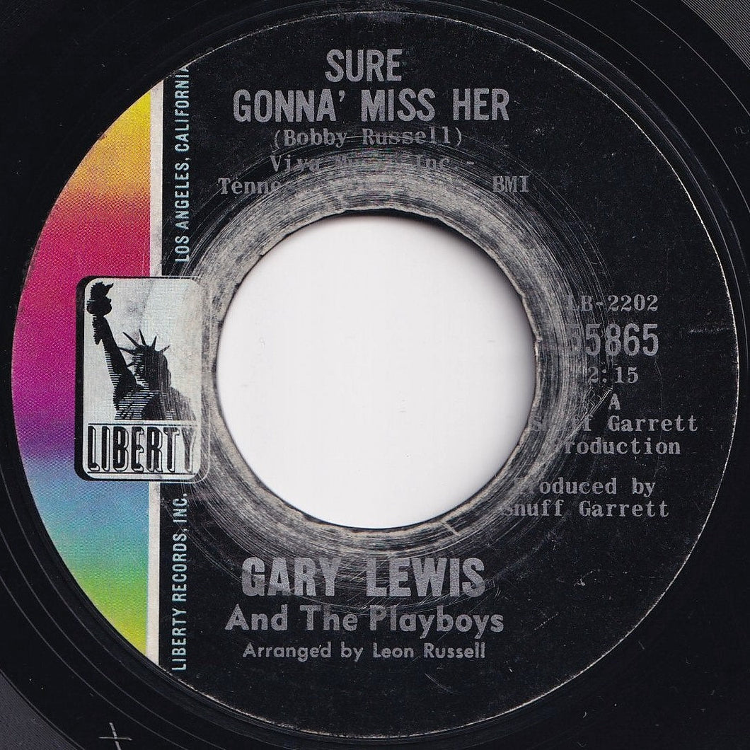 Gary Lewis And The Playboys - Sure Gonna' Miss Her / I Don't Wanna Say Goodnight (7 inch Record / Used)