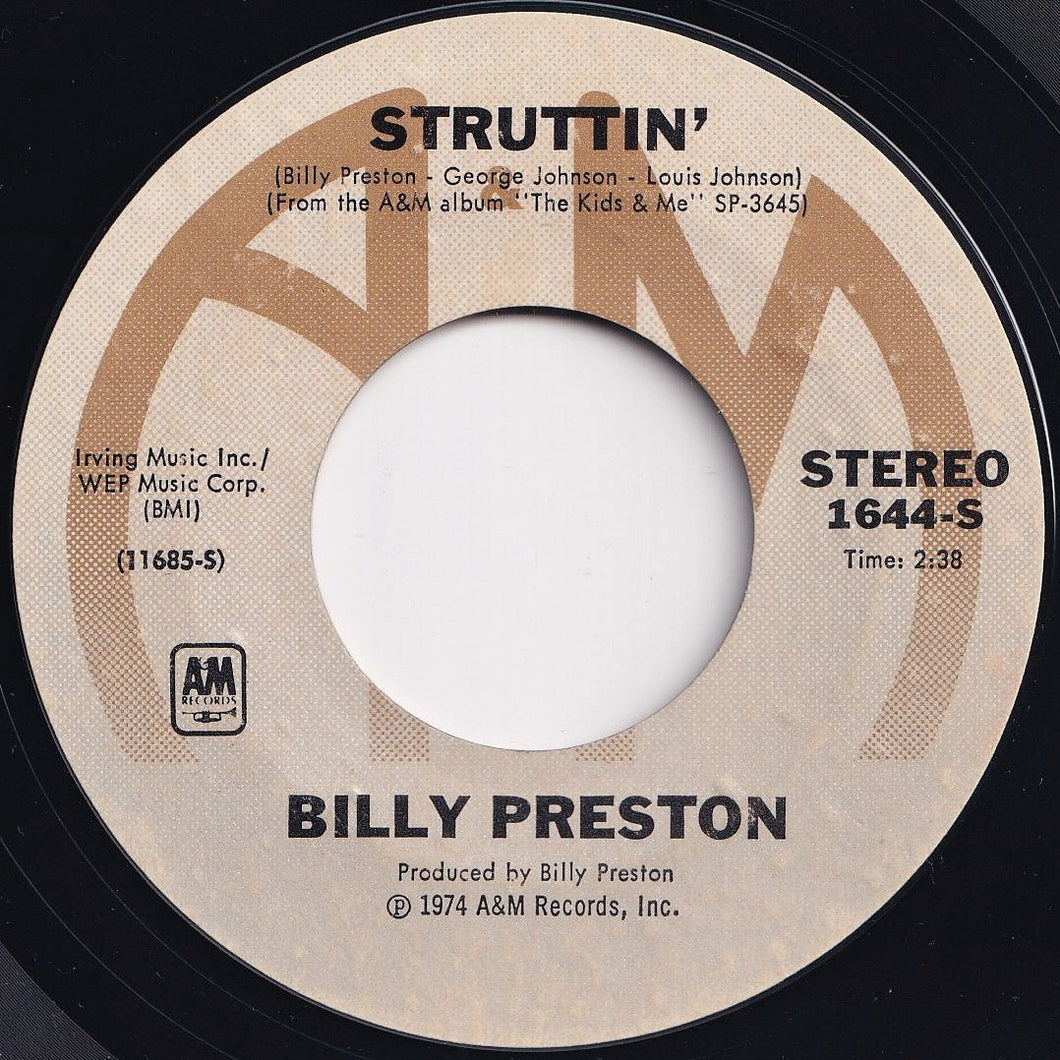 Billy Preston - Struttin' / You Are So Beautiful (7 inch Record / Used)