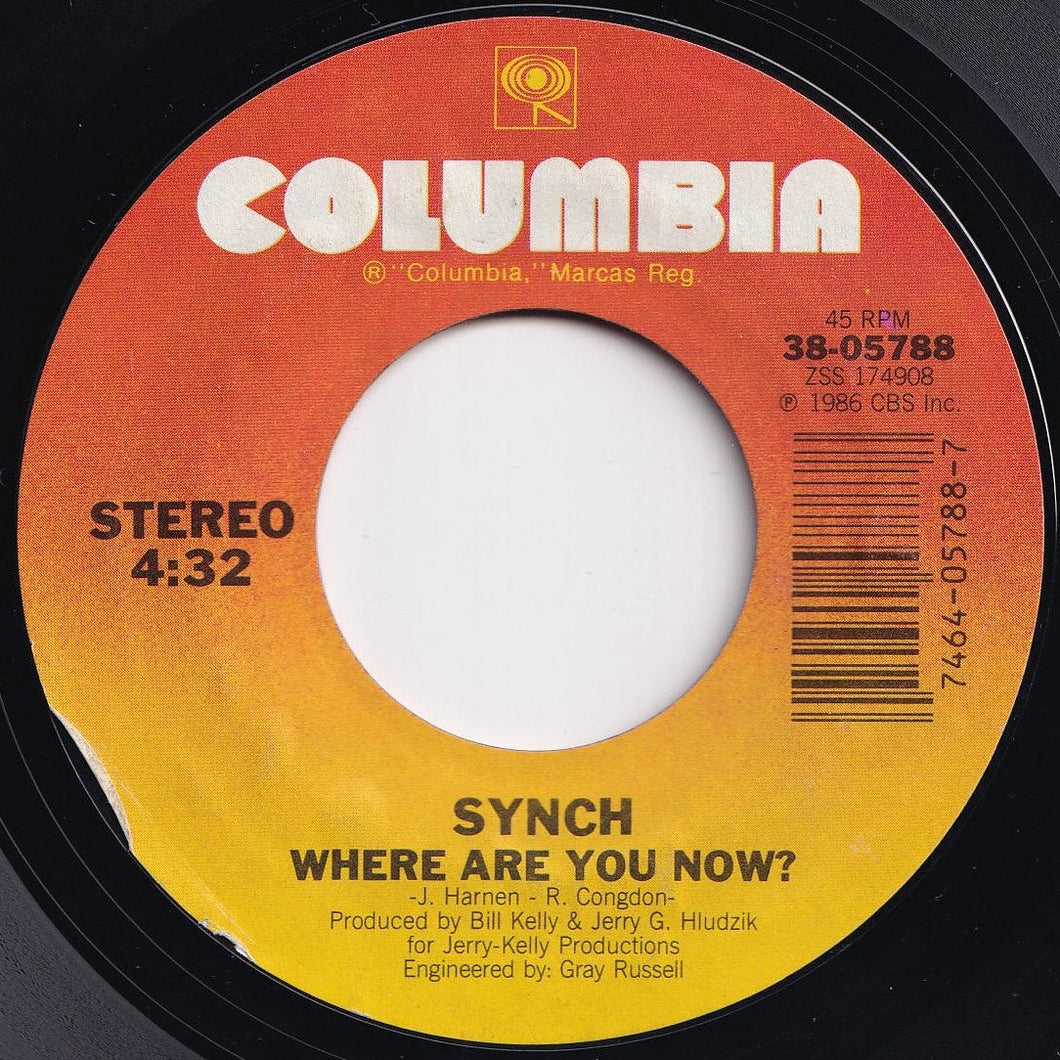 Synch - Where Are You Now? / Only For The Night (7 inch Record / Used)