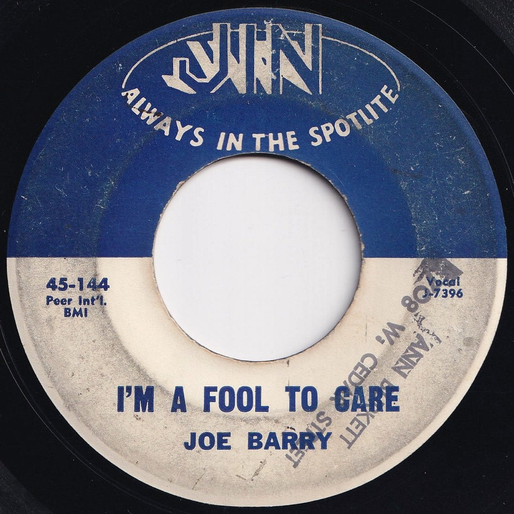 Joe Barry - I'm A Fool To Care / I Got A Feeling (7 inch Record / Used)