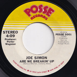 Joe Simon - Baby, When Love Is In Your Heart (It's In Your Eyes) / Are We Breaking Up (7 inch Record / Used)