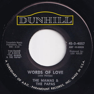 Mama's And The Papa's - Words Of Love / Dancing In The Street (7 inch Record / Used)