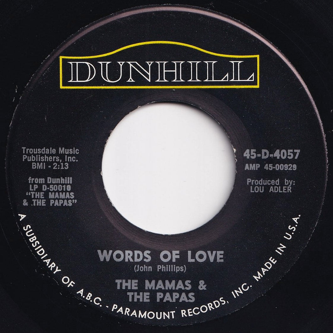 Mama's And The Papa's - Words Of Love / Dancing In The Street (7 inch Record / Used)